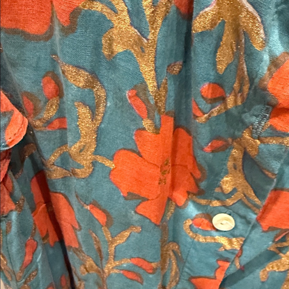 Oliphant Blue and Orange Floral Maxi Dress - Picture 3 of 5